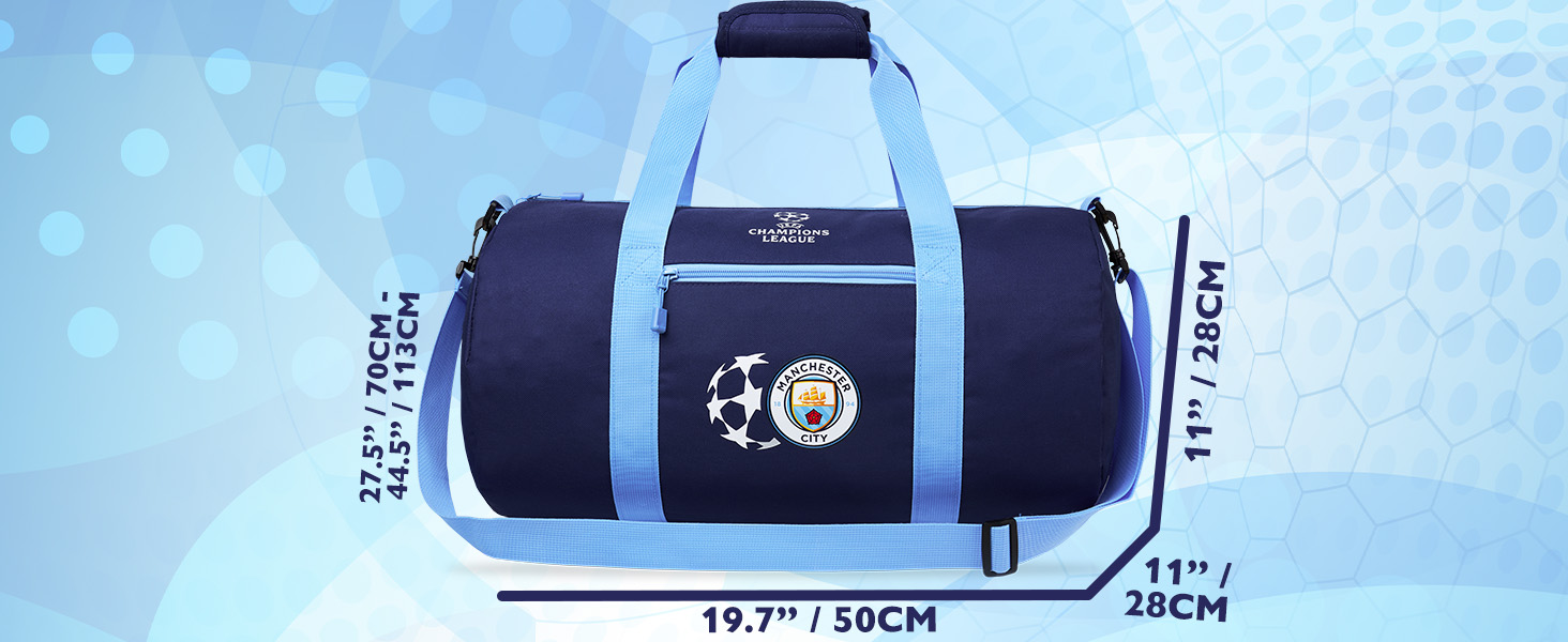 Manchester City F.C. Duffle Bag Sports Holdall for Men Teens