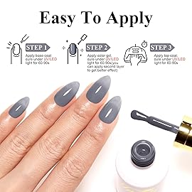 Imtiti Jelly Gel Polish, 15ML Sheer Grey Jelly Gel Nail Polish Translucent Spring Summer Nail Gel Polish LED UV Gel Nail Polish for Nail Art DIY Manicure