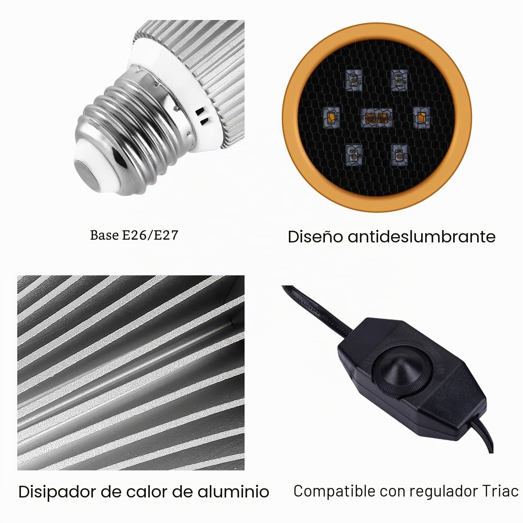 Bombilla UVA UVB para reptiles y anfibios, lámpara LED 8508 con luz UV