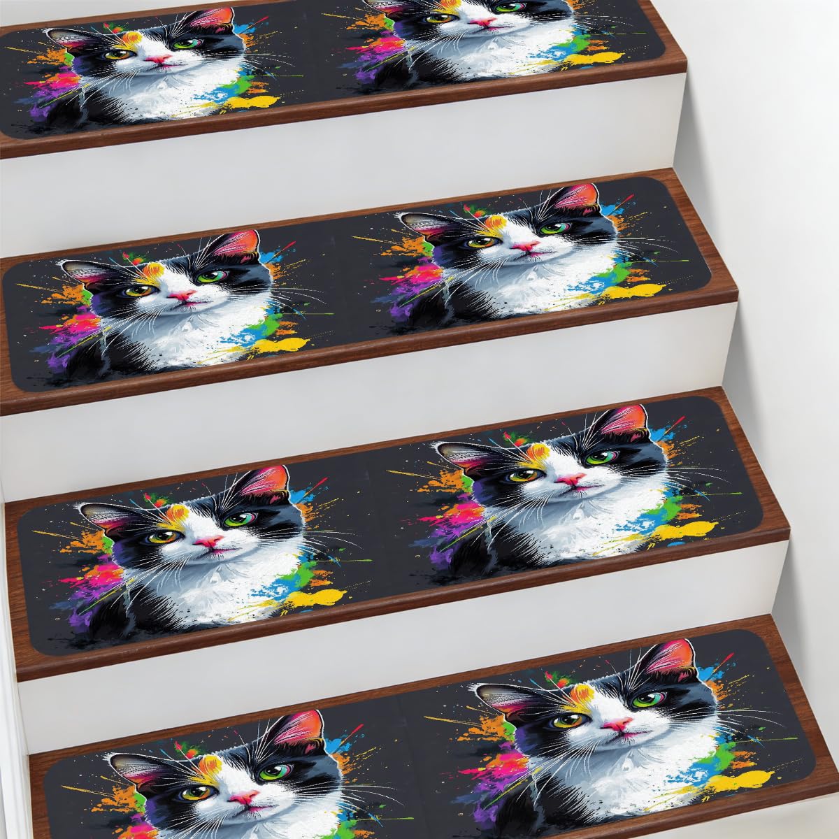 Alfombra para peldaños de escalera de gatos y óleo de 19,8x76,2 cm