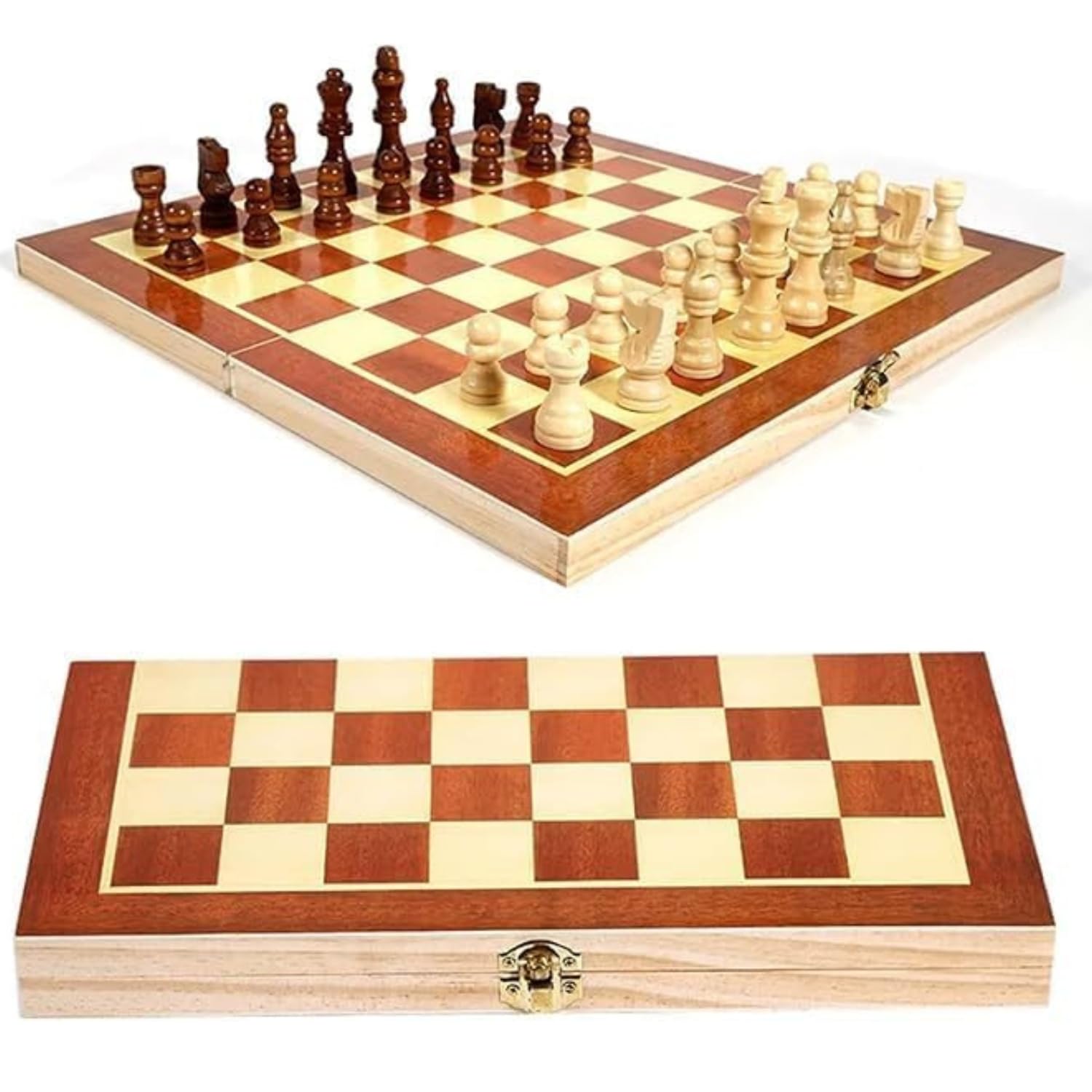 KIVANTO 11x11 Inch Wooden Chess Board Non Magnetic Foldable Set with Pieces | KIVANTO Travel Chess Game for Adults and Kids for Home, School, Tournaments (11x11 Inch)