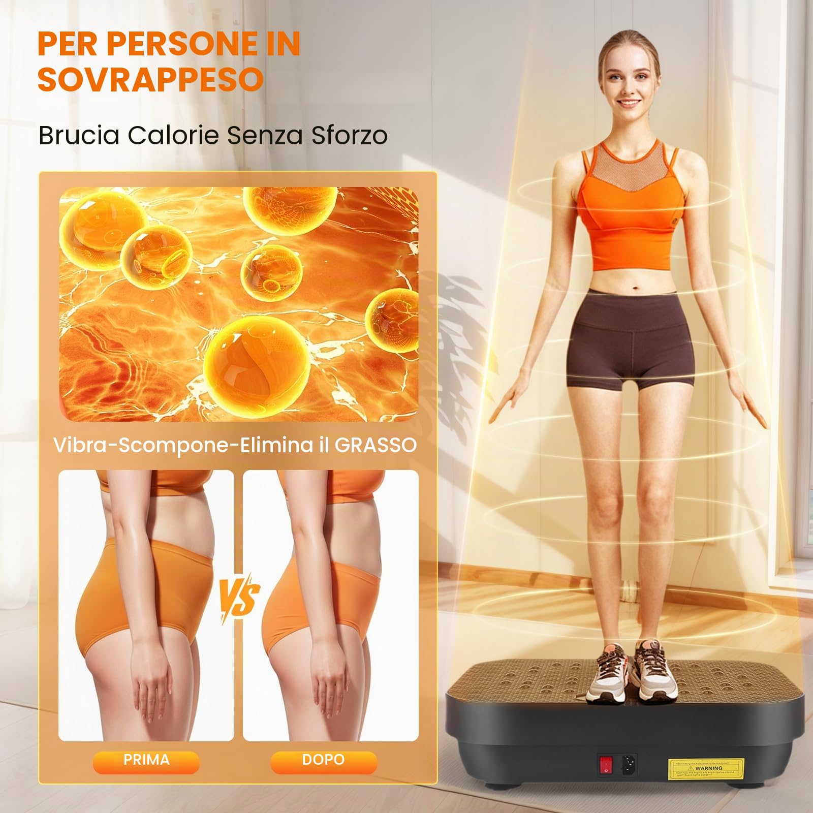Piattaforma Vibrante, Piattaforma Oscillante Sport per Casa, Tavola Oscillante Elettrica con Telecomando, Macchina Dimagrante Fitness, Dispositivo Vibrante Sportivo per Piedi, Gambe, Fianchi, Braccia