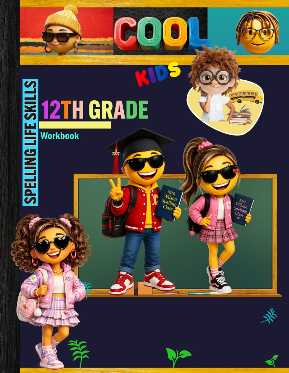 12th Grade Spelling Words Workbook: Life Skills Grade 12 Money, Mental Health, Health, Career Vocabulary Homeschool Curriculum Book: Answer Key, Blank ... Report Card and End-of-Year-Elevation Form