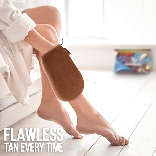 Miniatura 3 de Ultimitt - Juego de guantes aplicadores de doble autobronceador guantes de aplicación de bronceado sin sol reutilizables sin rayas (individual,