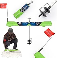 Vista 1 de Vexan Indicador de Mordida para Pesca en Hielo - Indicadores de Mordida de Alta Visibilidad en Verde para Pesca en Hielo con Bandera Reflectante