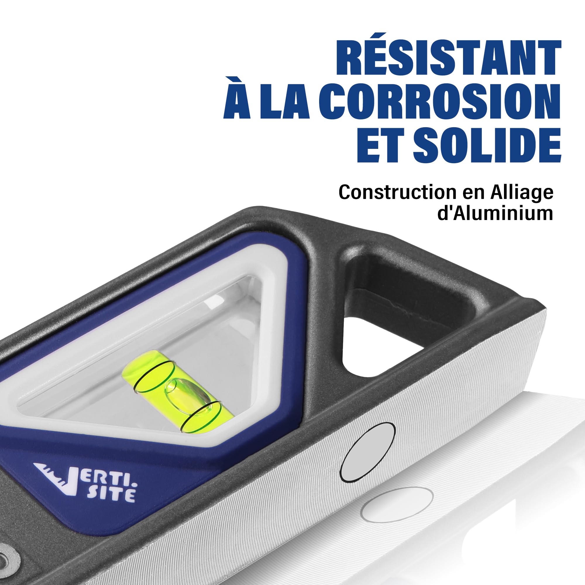 WORKPRO Niveau Torpédo Magnétique en Alliage d’Aluminium 25 cm | 3 Fioles 45°/90°/180°, Précision 0,5 mm/m, Fioles à Double Lecture Brevetées