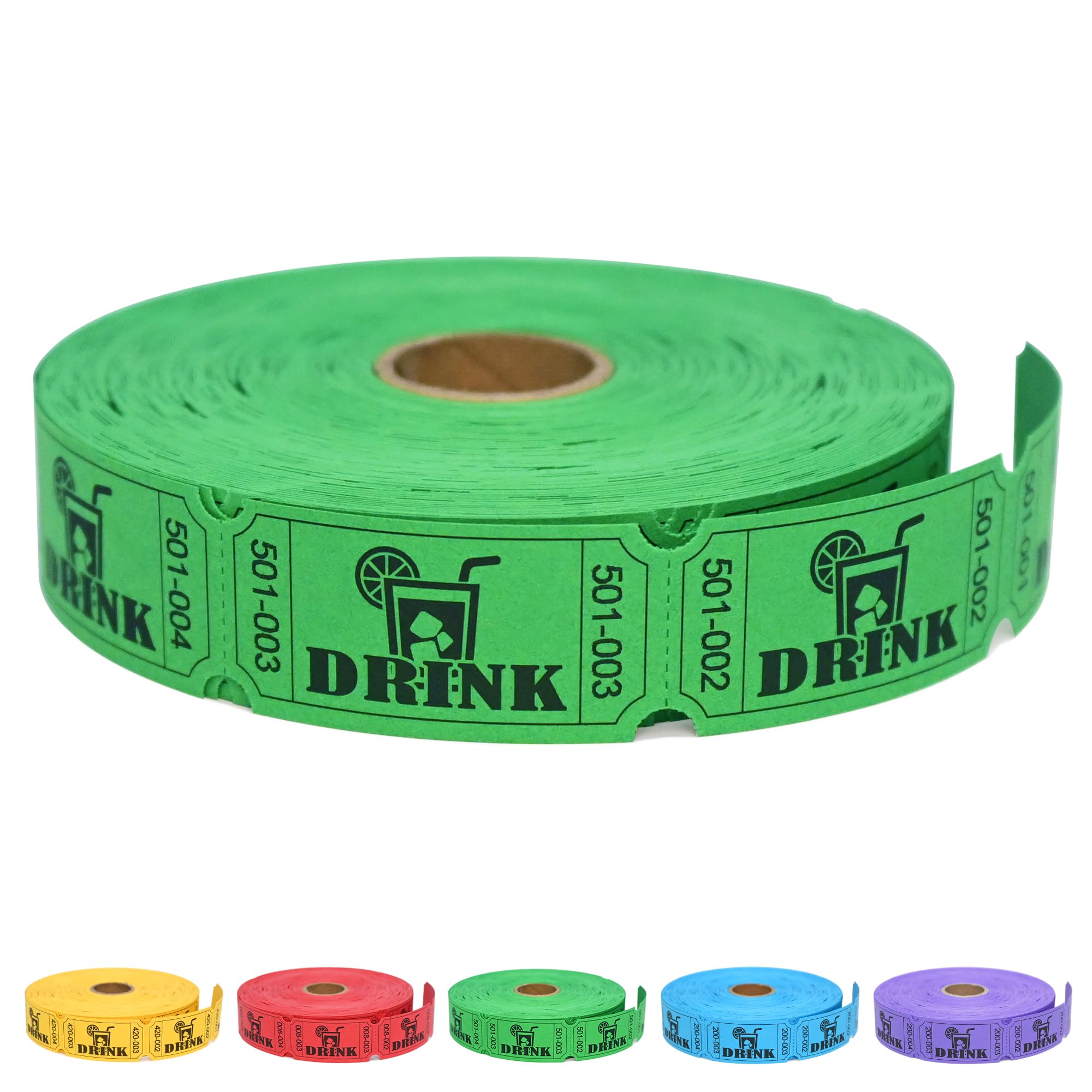 ESSENTIAL 1000 Raffle Tickets Rolls, Drink Tickets Single Roll for Events, Leisure, Movie Watching, Entertainment, Class Reward & Prizes (Green - 5