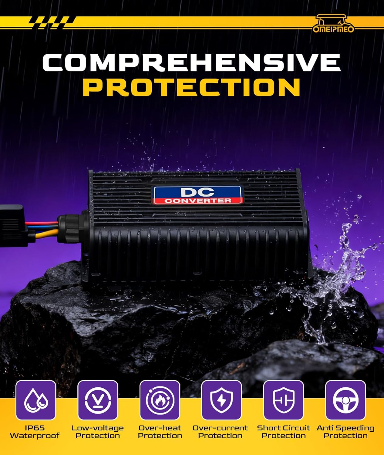 48V 36V to 12V Golf Cart DC Converter, 360W 30A Golf Cart Voltage Reducer Regulator for Club Car, EZGO, YAMAHA, Golf Cart Step Down Transformer with Fuse, Waterproof, Power-Off Design, Stable