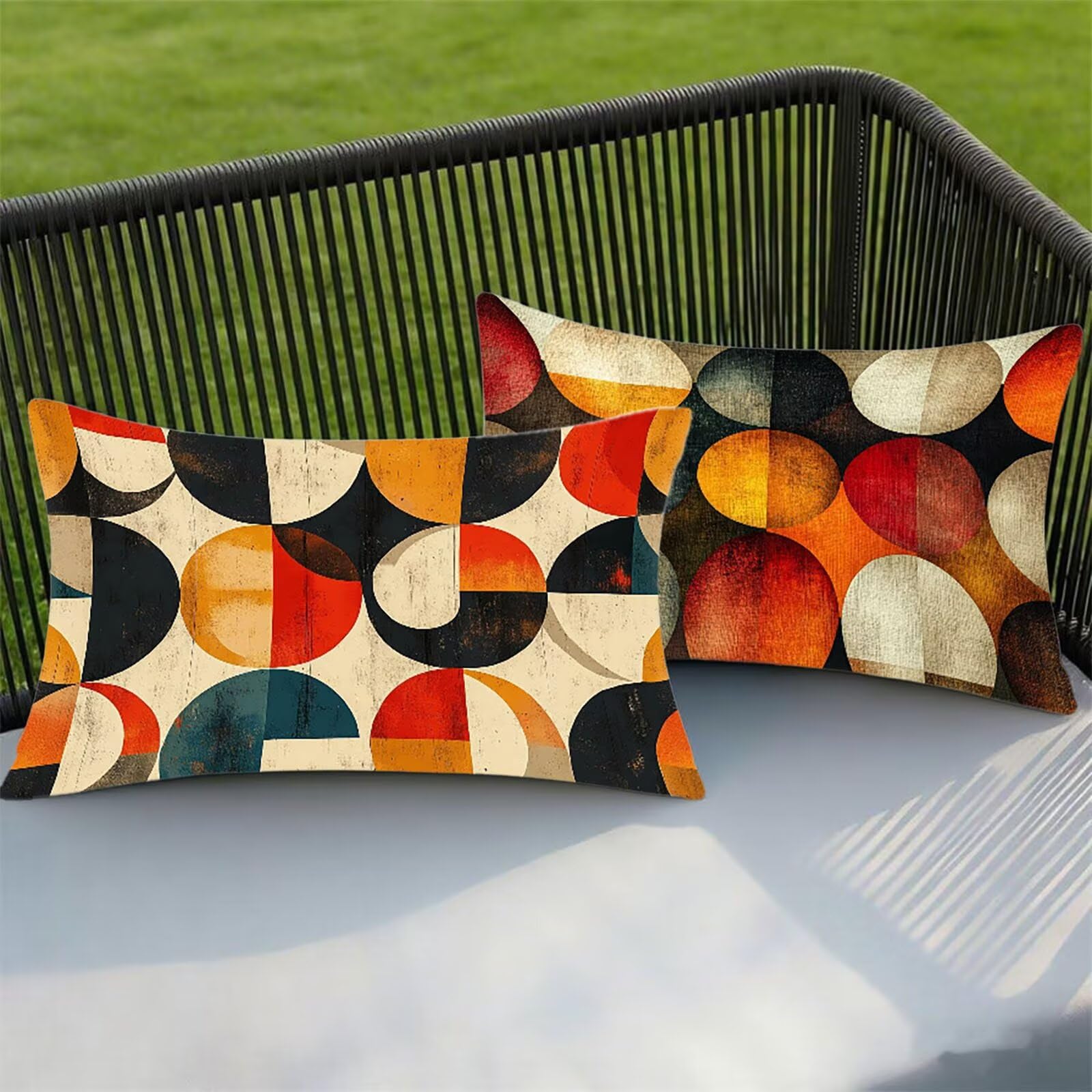 Federe Cuscino 60x80 Set di 2, Geometria Federe Cuscini Divano Lino, Rettangolari Copricuscini 60x80cm Con Cerniera Invisibile, Copricuscino per Camera Letto Casa Decorazioni Regalo, Nordico I-3083