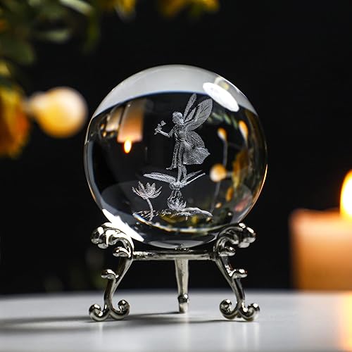 Miniatura 10 de HDCRYSTALGIFTS Bola de cristal bailarina grabada con láser 3D, pisapapeles, elegante bailarina de ballet, figura de niña, esfera de vidrio,