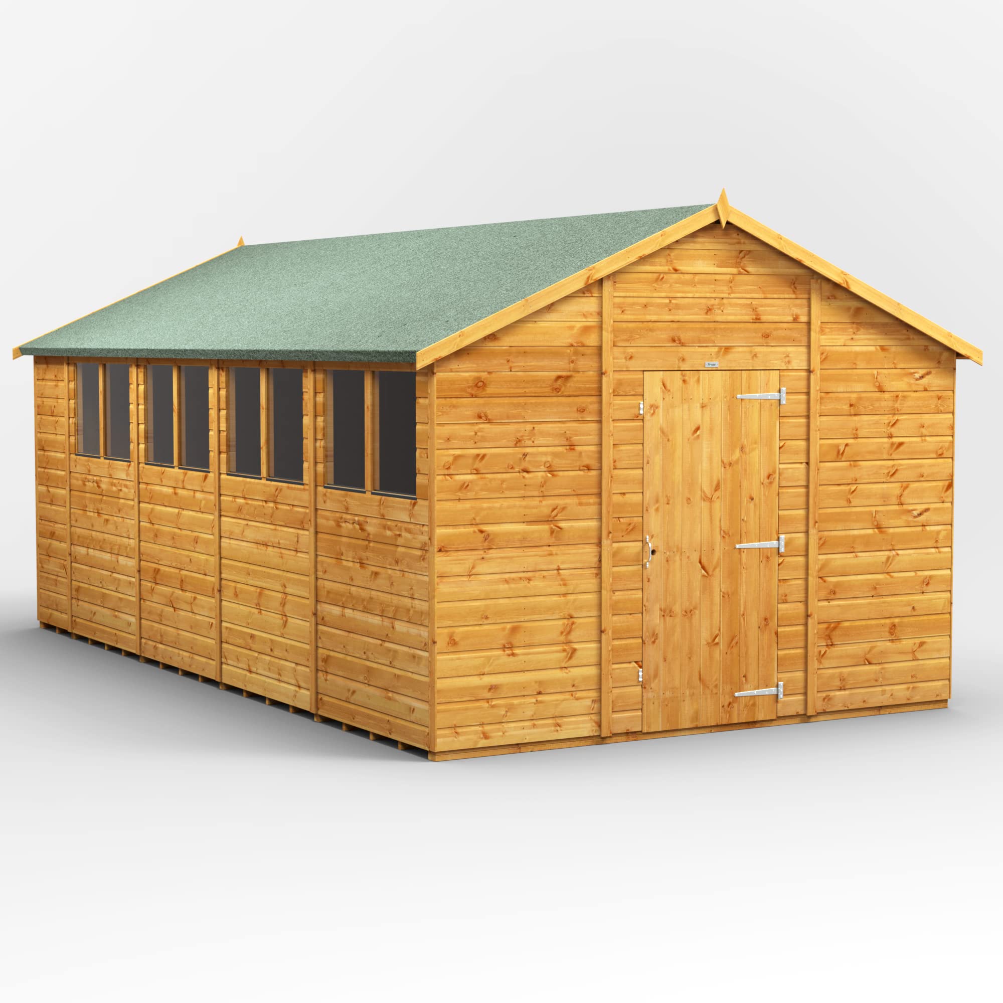 POWER High Grade Premium Apex Garden Wooden Shed with Security Features, PVC Window Sills, Door & Window Flexibility, made from Extra Thick Timber & Toughened Glass — view 12