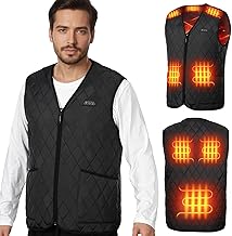 KEMIMOTO Heated Vest for Men, Winter Heated Jackets for Men, Mens V-Neck Puffer Vest, Quilted Vests (Batteries Not Included)