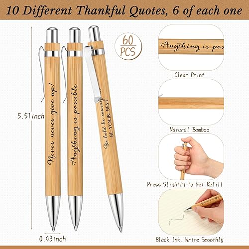 Miniatura 3 de Fulmoon 120 piezas de regalos de regreso a clases, bolígrafos inspiradores, regalos a granel, mini cuadernos inspiradores, bolígrafos motivacionales