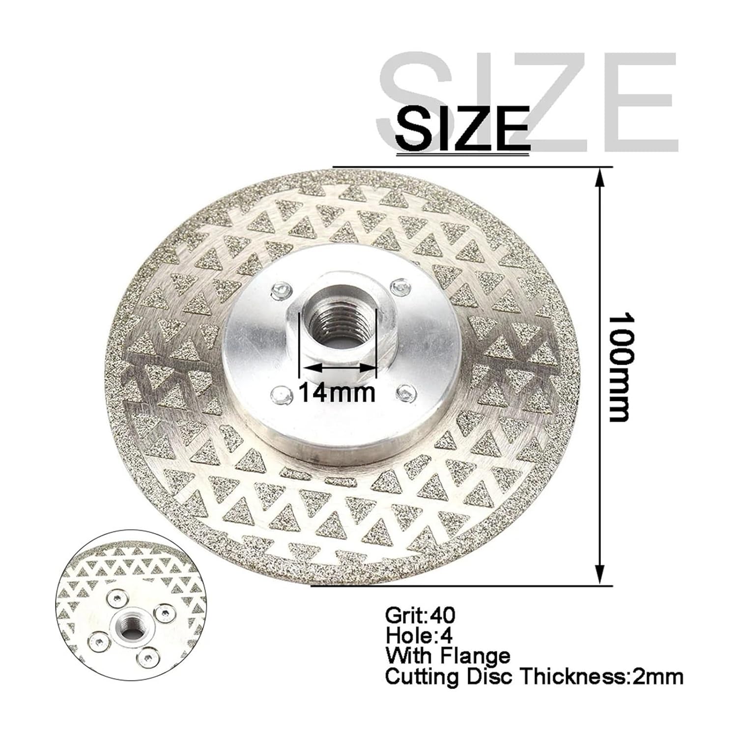 M14 Double Sided Galvanized Cutting Disc Vacuum Welded Wheel Saw Blade for Sharpener 4/4 5/5/6/9 Inch 1pc (100mm)