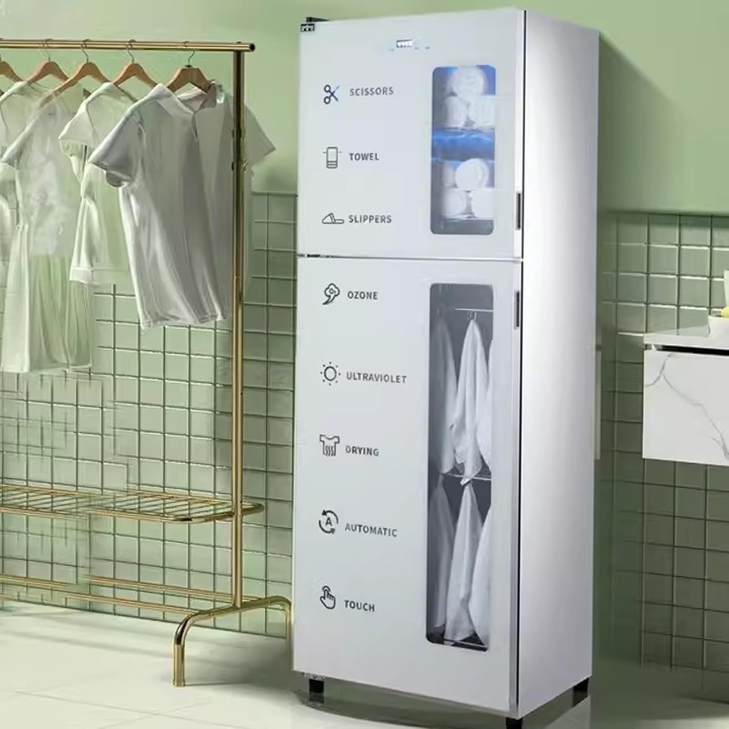 Disinfection Cabinet, Hot Towel Cabinet, Hot Towel Warmer, Independent Control of up and Down, for Spa, Hotel, Barber, Salon(Small)