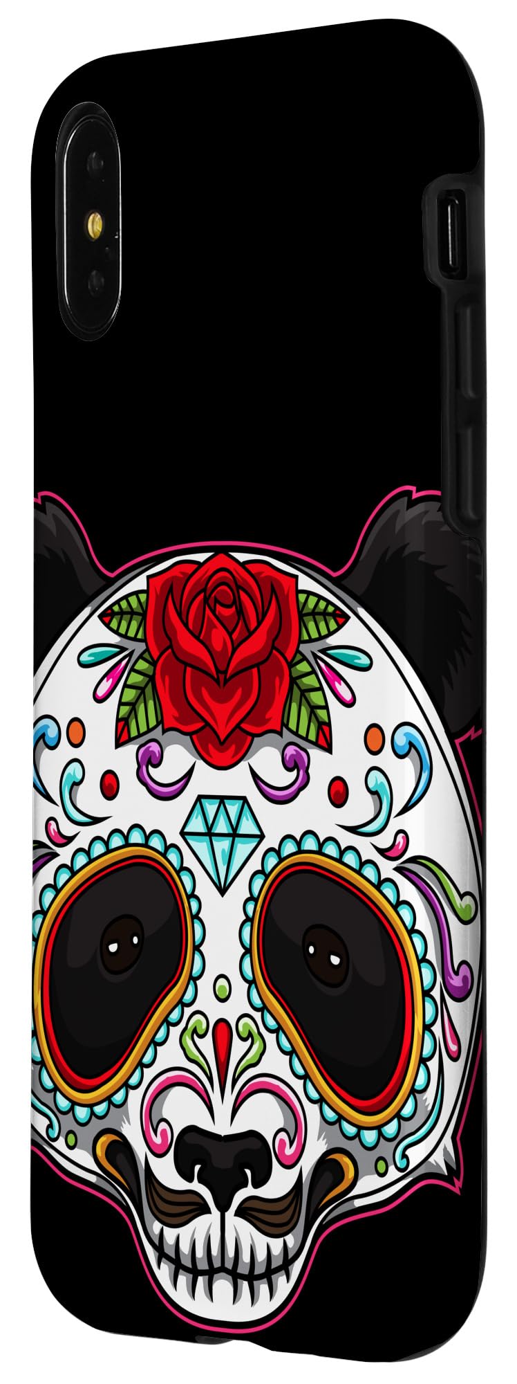 iPhone X/XS Panda Sugar Skull Funny Day Of The Dead Case - Image 2