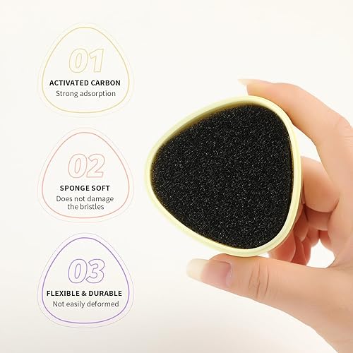 Miniatura 7 de Docolor Juego de limpiador de brochas de maquillaje, limpiador de jabón sólido con esponja de eliminación de color, tapete de limpieza de brochas