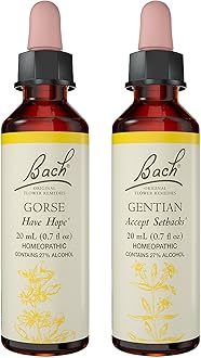 Bach Original Flower Remedies 2-Pack, Be Optimistic" - Gentian, Gorse, Homeopathic Flower Essences, Vegan, 20mL Dropper x2