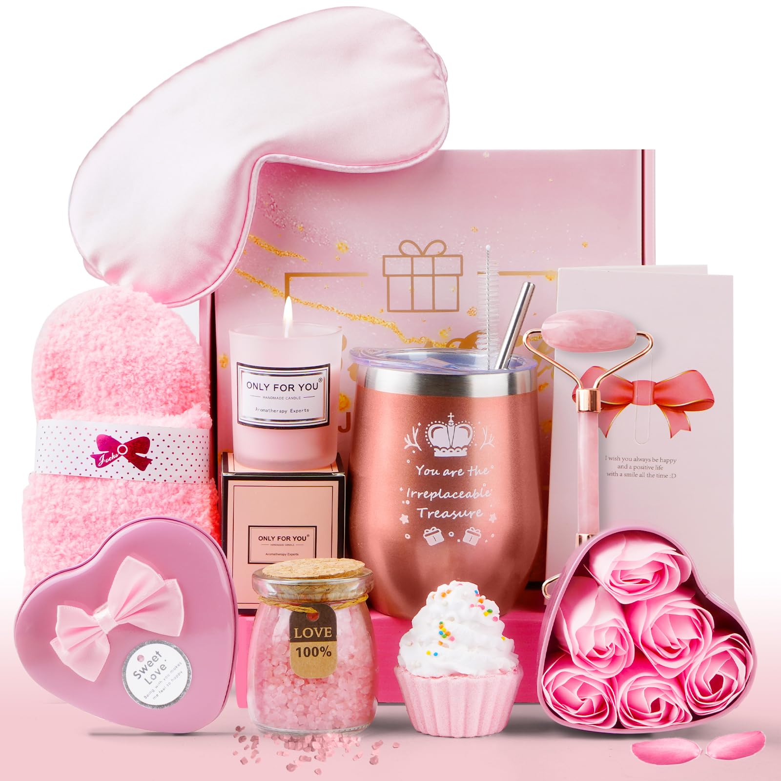Regali Originali per Donna, Regalo di Compleanno per Amiche, Mamma e Sorella con Candela Profumata e Prodotti per La Cura del Corpo, Confezione Regalo da 11 Pezzi per Donna