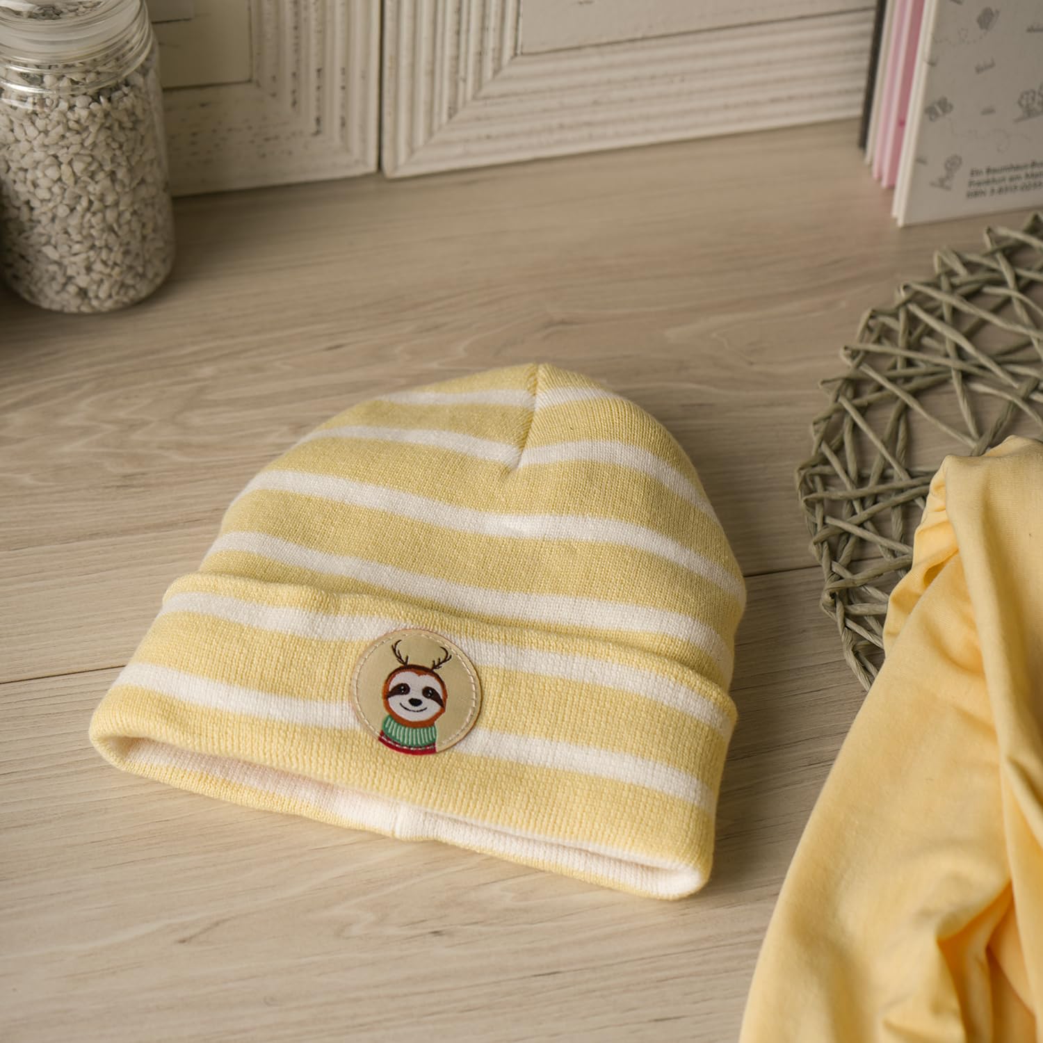 GRUSS & CO Magic Hat with Motif, Pressed Shape, Colourful, Striped, 3-7 Years, yellow, One Size