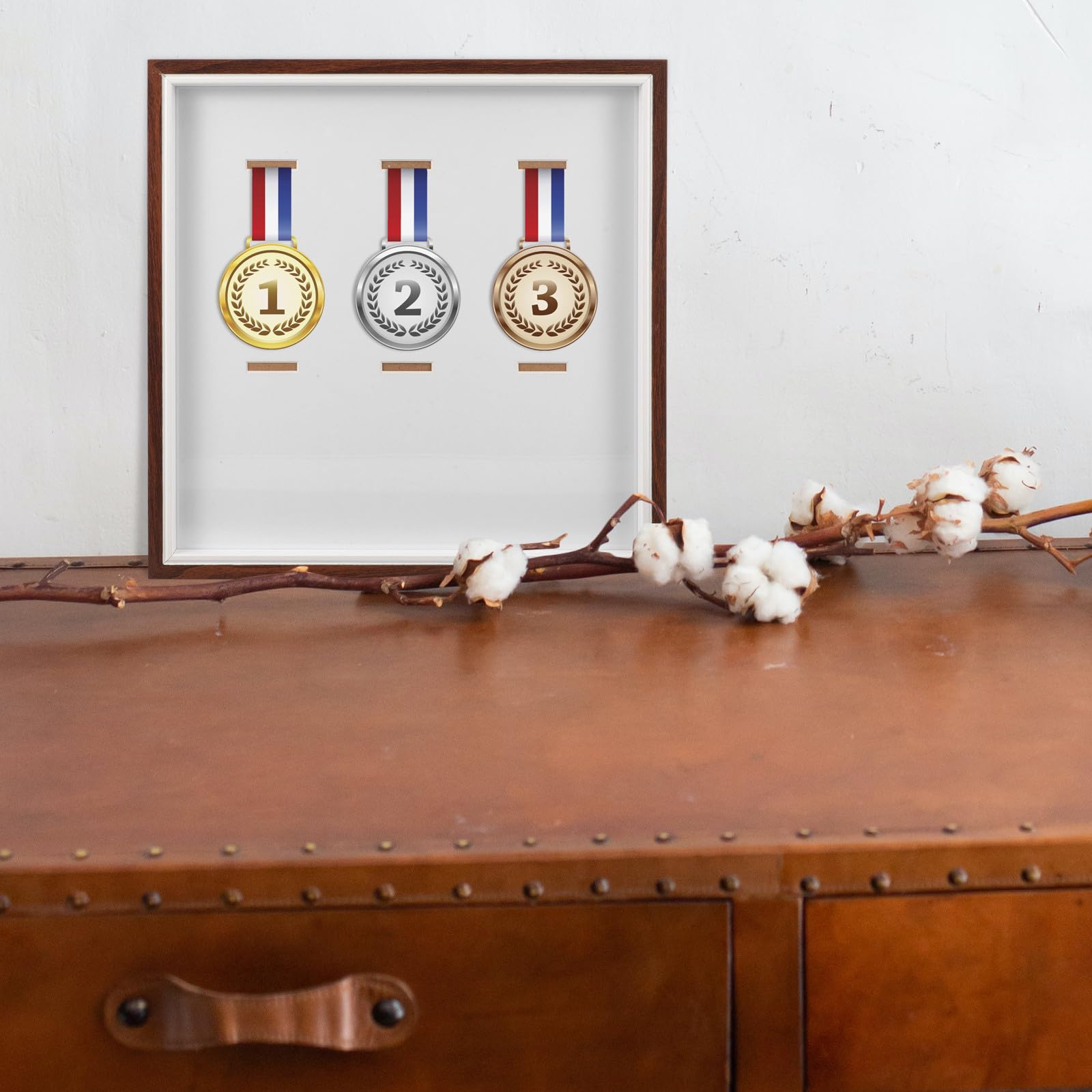Marco de Exhibición para Medallas y Insignias 1 Pieza, Madera