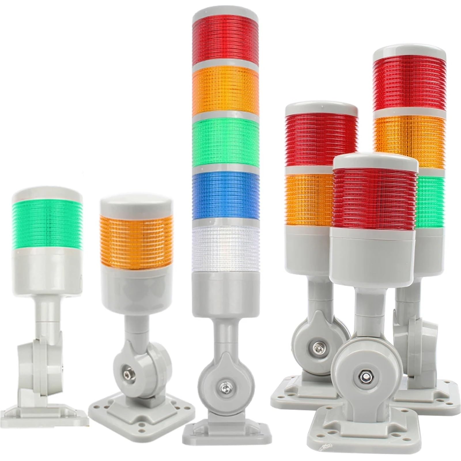 Luz de pila giratoria de 180 grados, luz de advertencia industrial roja, ámbar y verde for máquina CNC, CC 12-24 V, CA 110-220 V, luz intermitente fija LED(1 layer Green,AC110-220V)