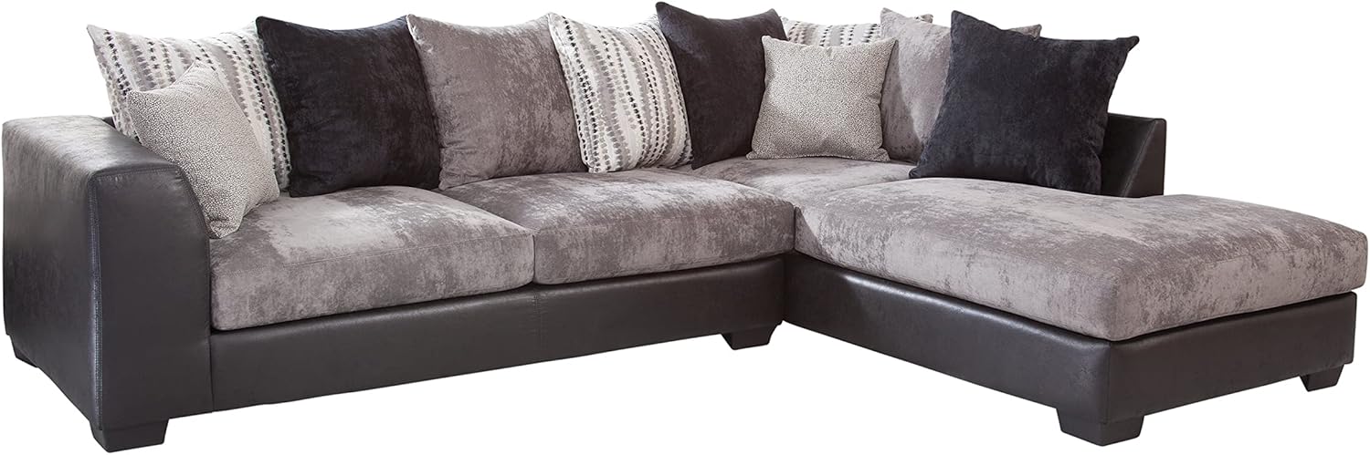 American Furniture Classics Casual Comfort Charcoal & Black L Shaped Sectional