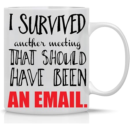 Amazon Com This Meeting Should Have Been An Email Mug Funny Work Sarcastic White Ceramic 11 Oz Mug Great Gift For Boss Workers Employees Teachers Kitchen Dining