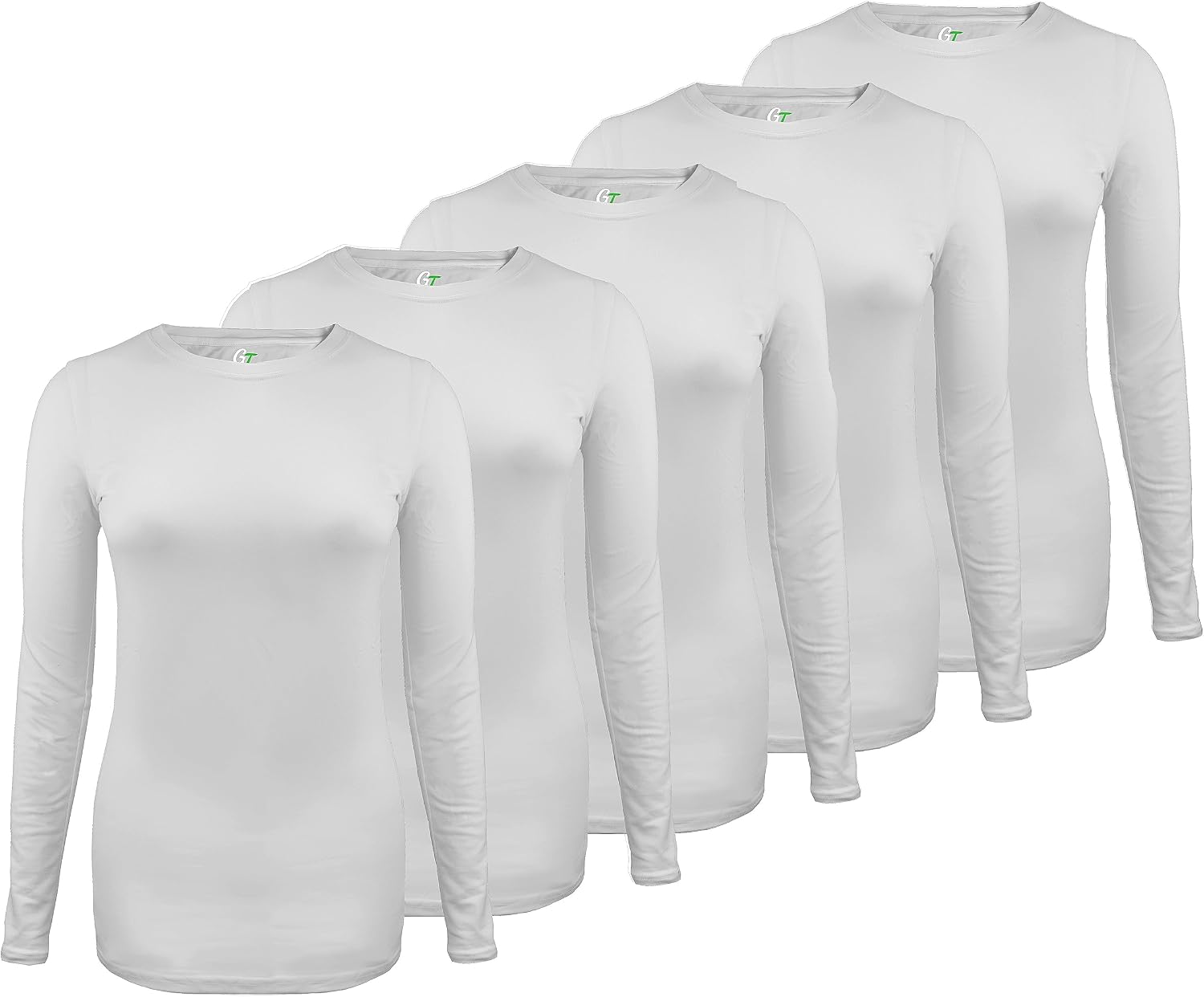 Green Town Scrubs for Women - Multi-Pack Long Sleeve Underscrub Tee, Super Soft, Stretch Fabric, Lightweight, Easy Care