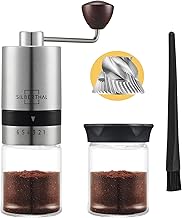 SILBERTHAL Manual coffee grinder - 6 grinding levels - Coffee grinder Stainless steel and glass