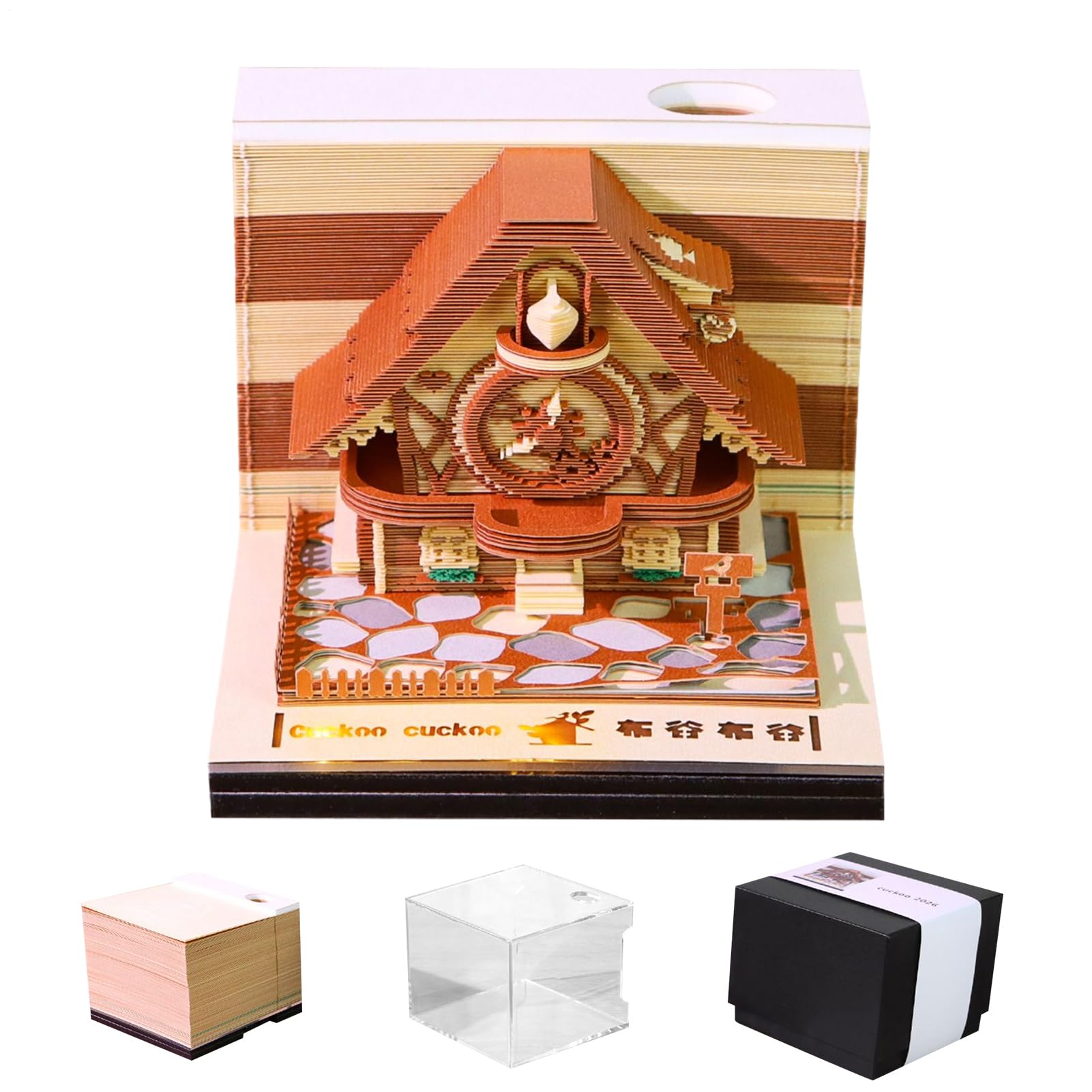 Calendrier 2026 Bloc-Notes 3D avec couvercle acrylique de bureau - 8