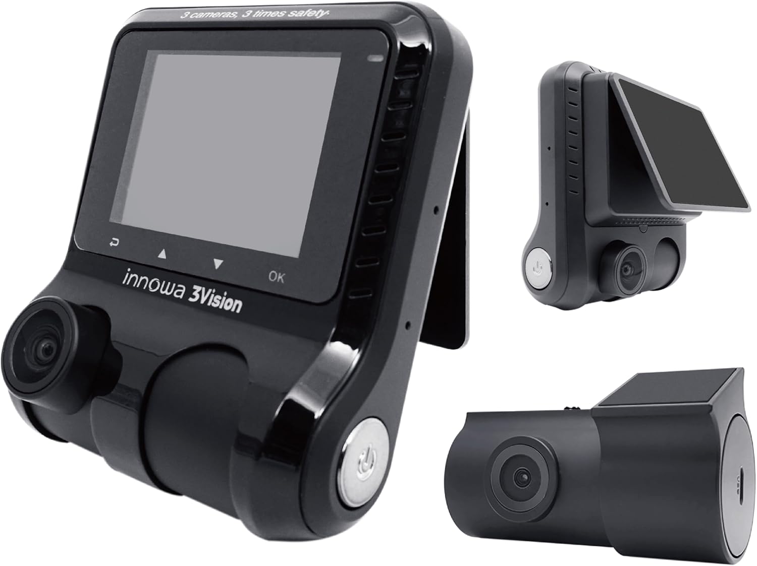 innowa (イノワ) 3Vision 前中後 3カメラ 同時録画 ドライブレコーダー STARVIS 常時/衝撃録画 64GBのSDカード付 2年保証