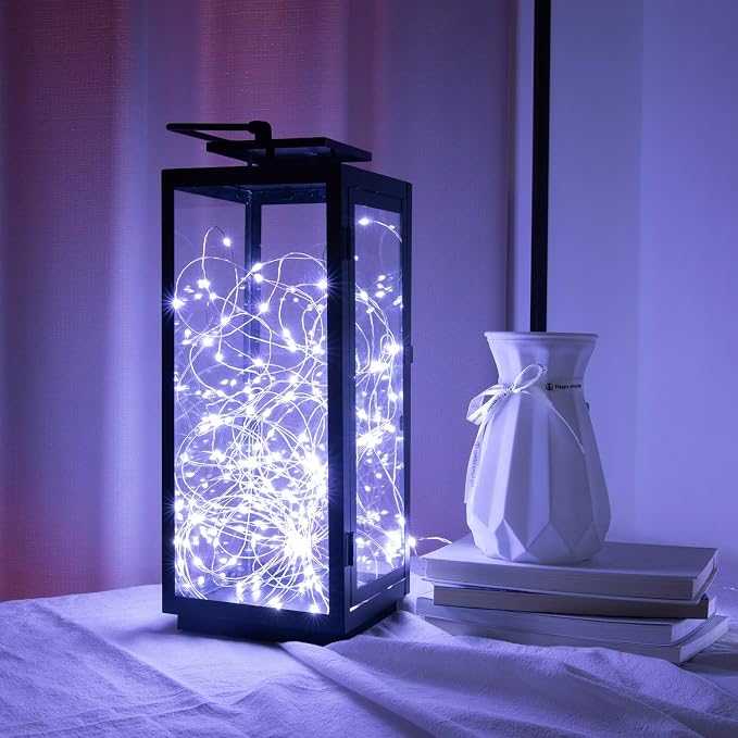 Luces de hadas LED blancas frías batería 4 pack 33 pies miniatura 2