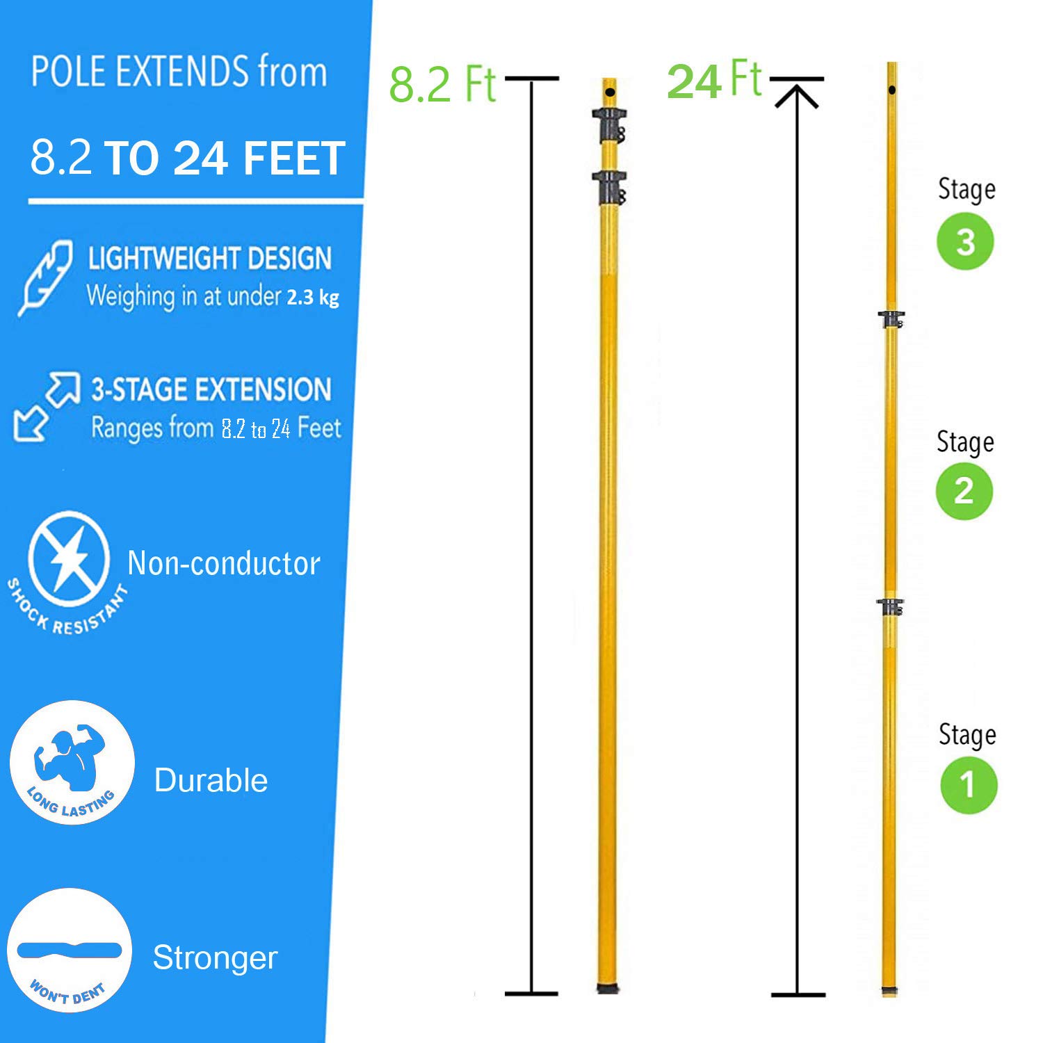Festel Skytuch Telescopic Pole - 8 to 24ft with Attachments -6 Festel Skytuch Telescopic Pole - 8 to 24ft with Attachments -6