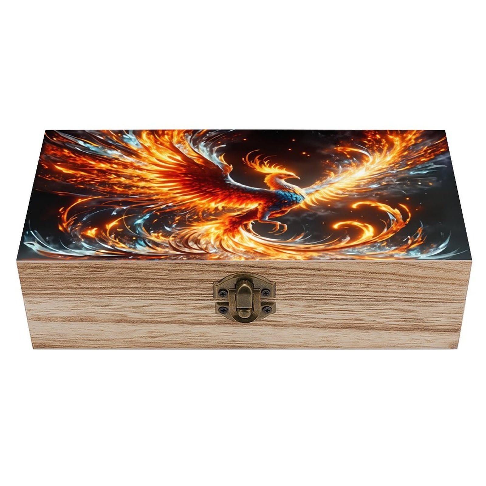 asbwuo Phoenix That Symbolizes Nobility Vintage Wooden Keepsake Box