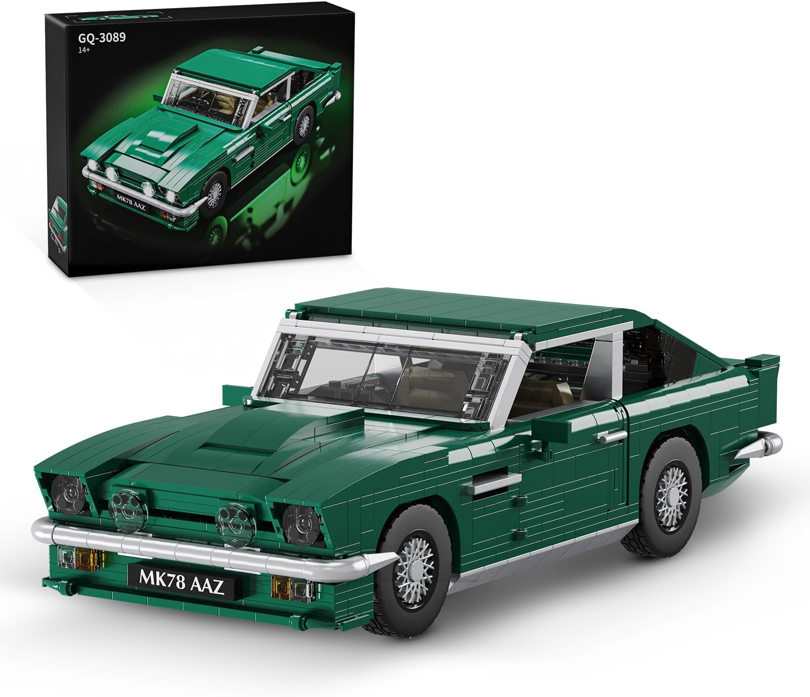 Classic Muscle Sports Racing Car Building Set, Expert Icon Model Kit, 1253PCS Collectible Display Car, Detailed Interior, Opening Doors/Trunk/Hood, Gift for Adults & 14+