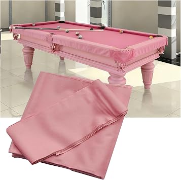 American Nine-Ball Pool Table Felt Set 9ft Pink Pre Cut Billiard Cloth with 6 Strips for Home Clubs Bars Indoor Sports Game