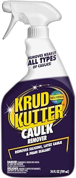 Krud Kutter Caulk Remover Spray, 24 oz, Softens and Removes Caulk, Sealant and Adhesive Residue, Easy to Use Spray for Bathroom, Kitchen, Windows and Tile Surface Prep