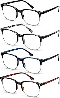 Eyekepper Reading Glasses Women Men 4-Pack Design Semi-rim Readers Eyeglasses +1.75