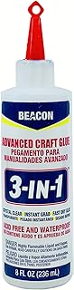 BEACON 3-in-1 Advanced Craft Glue - Fast-Drying, Crystal Clear Adhesive for Wood, Ceramics, Fabrics, and More, 8-Ounce