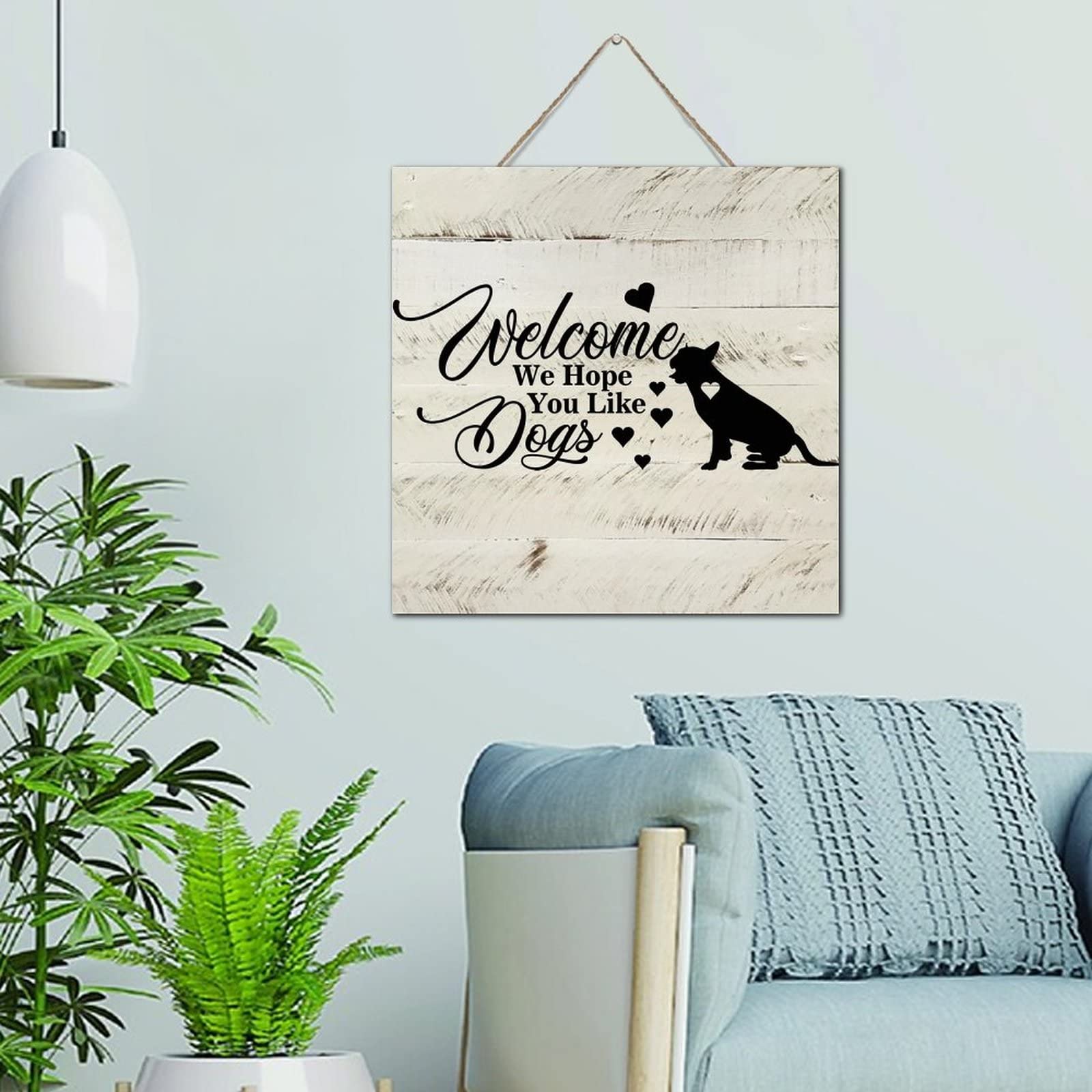 Plaque murale en bois 30,5 x 30,5 cm moderne peinte avec dictons pour salon