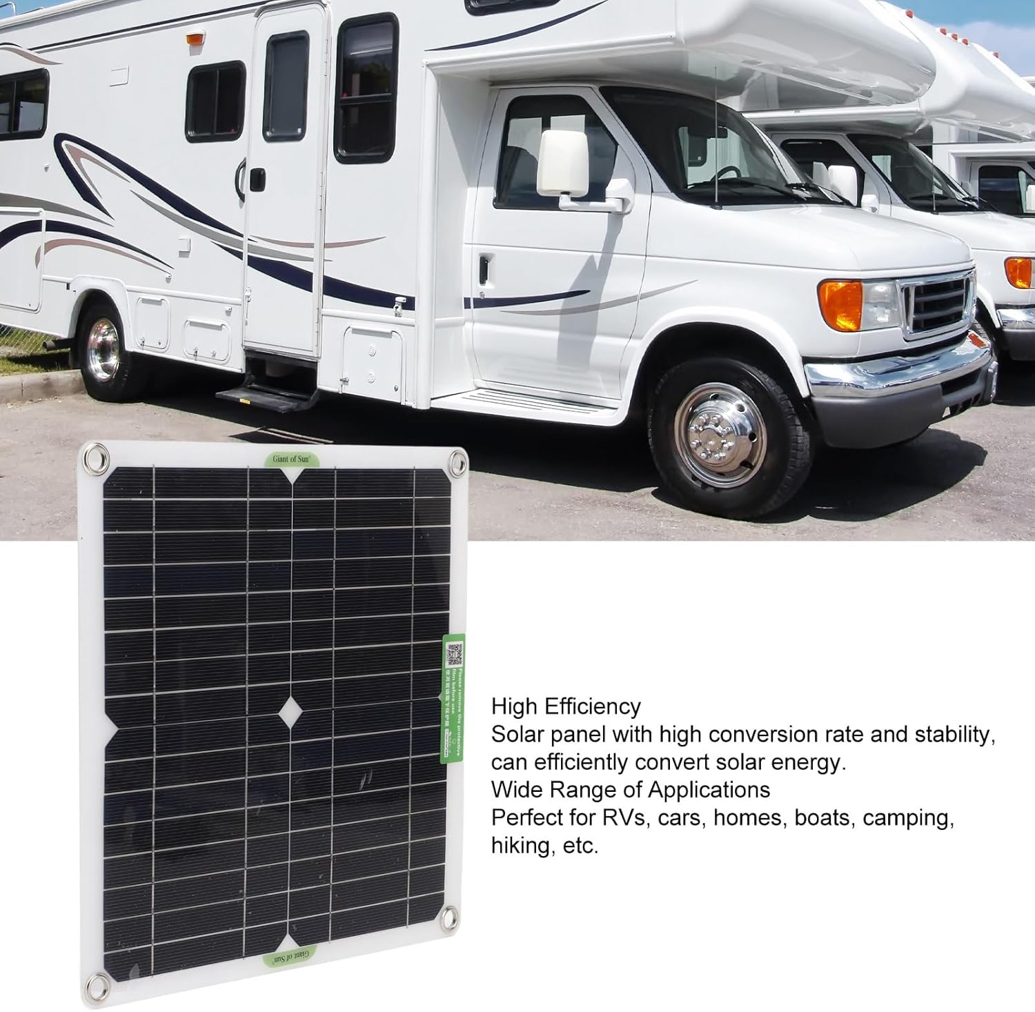 Solar Panel Kit, Solar Panel Solar Panels Kit with Portable Solar Panel, Battery Clip Wire, Cigarette Lighter Wire, 10 in 1 Adapter Cable, 4 Suction Cup, Instruction