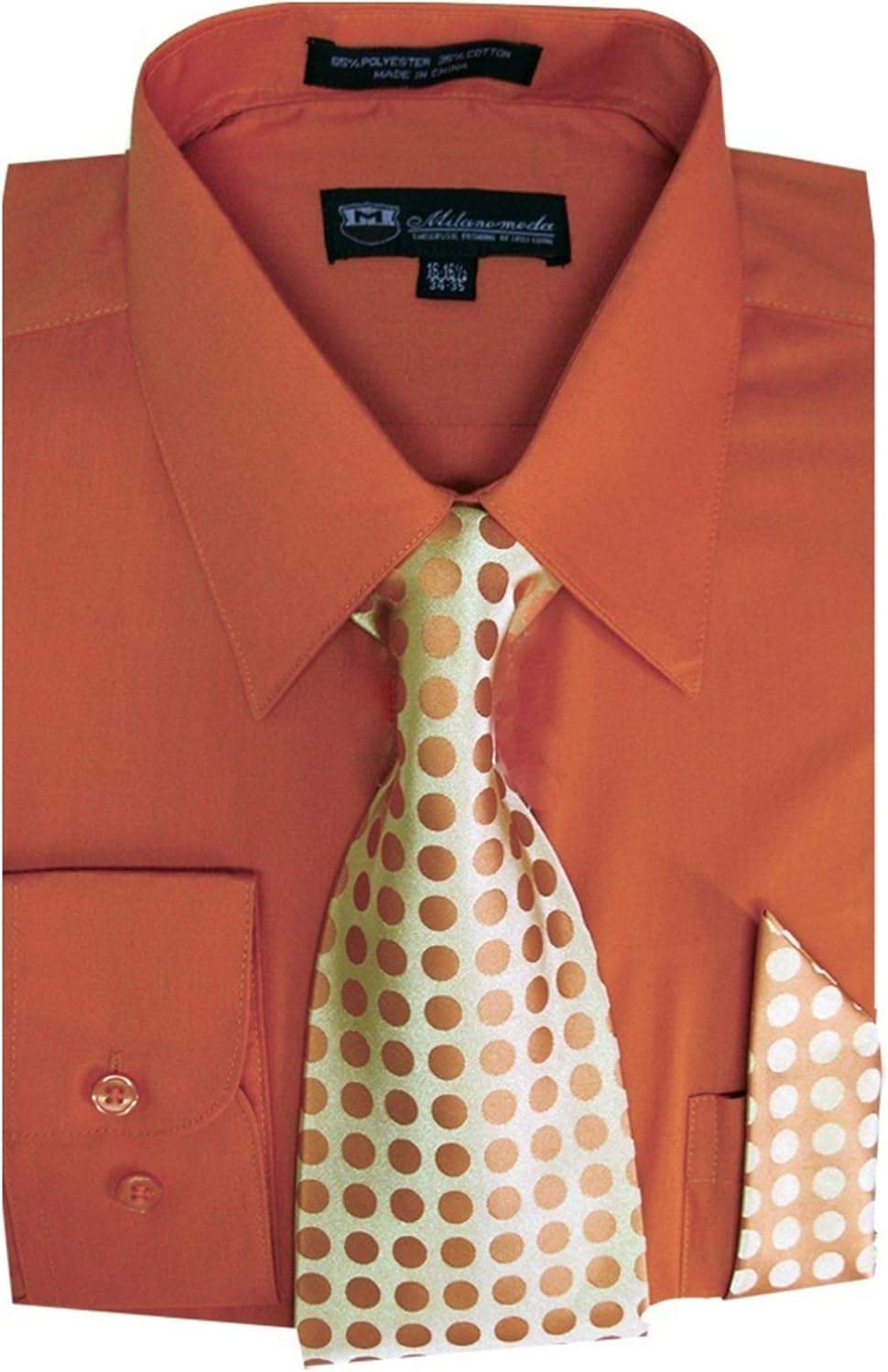 Men's Long Sleeve Dress Shirt with Matching Tie and Handkerchief SG21A
