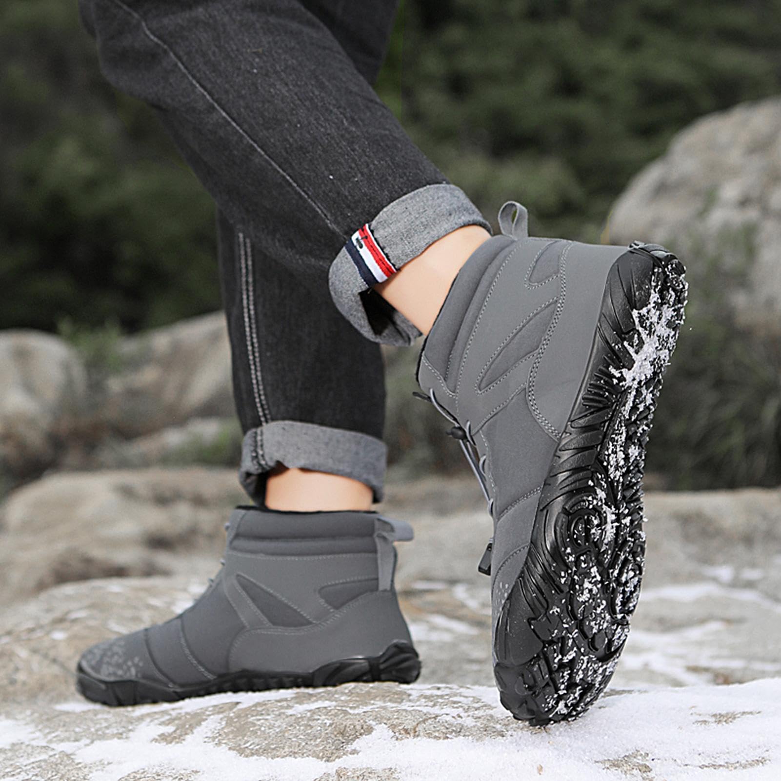 Barfuß-Arbeitsstiefel trocknend wasserdicht rutschfest | Barfußwandern für Herren und Damen für Wandern, , Fitnessstudio, Workout, Gewichtheben, Training, Outdoor, Reisen, Alltag