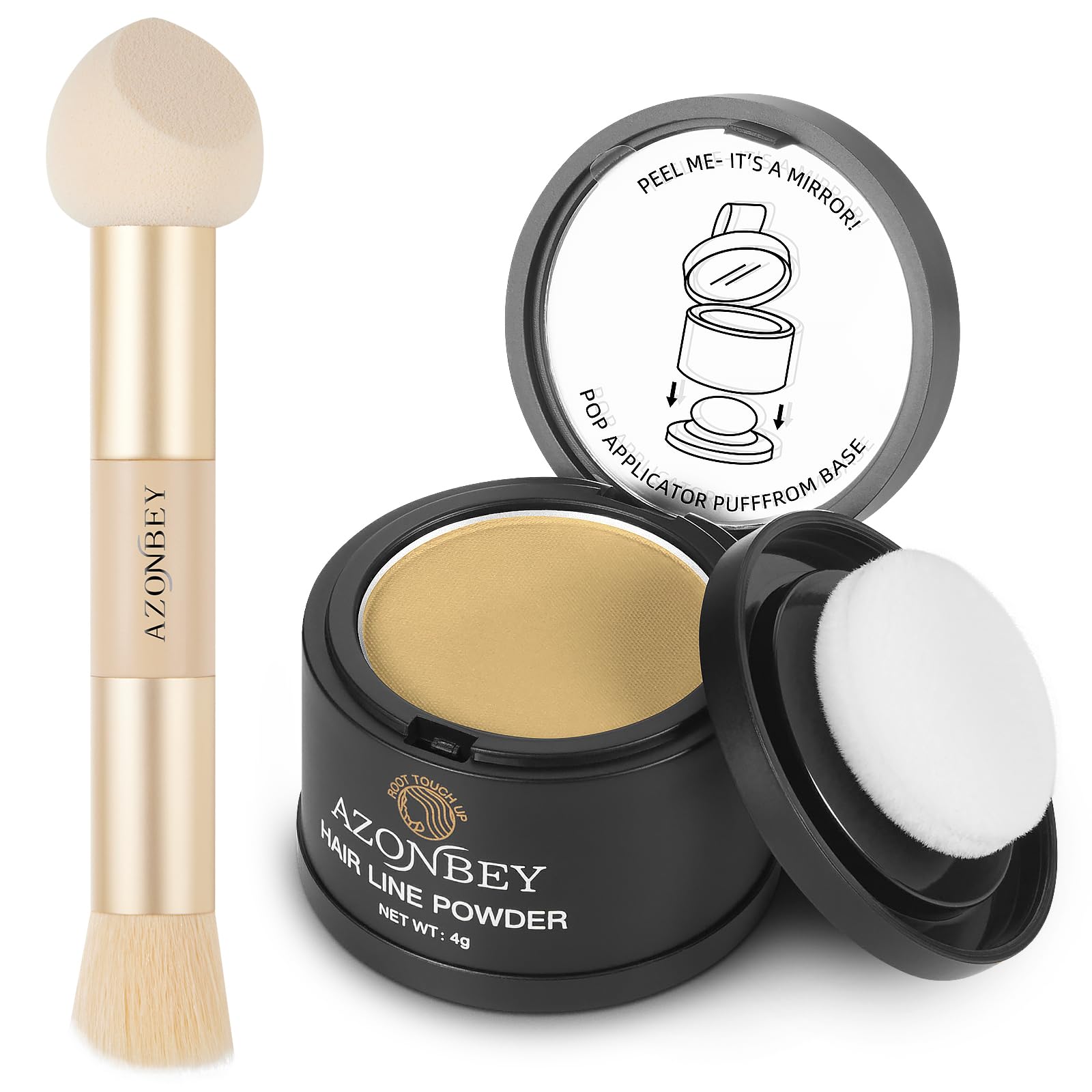 Root Touch Up Sets,Hairline Powder for Women Cover Up- Hairline Concealer for Thin and Thinning Hair, Water & Sweat Resistant,Contain Azonbey Makeup