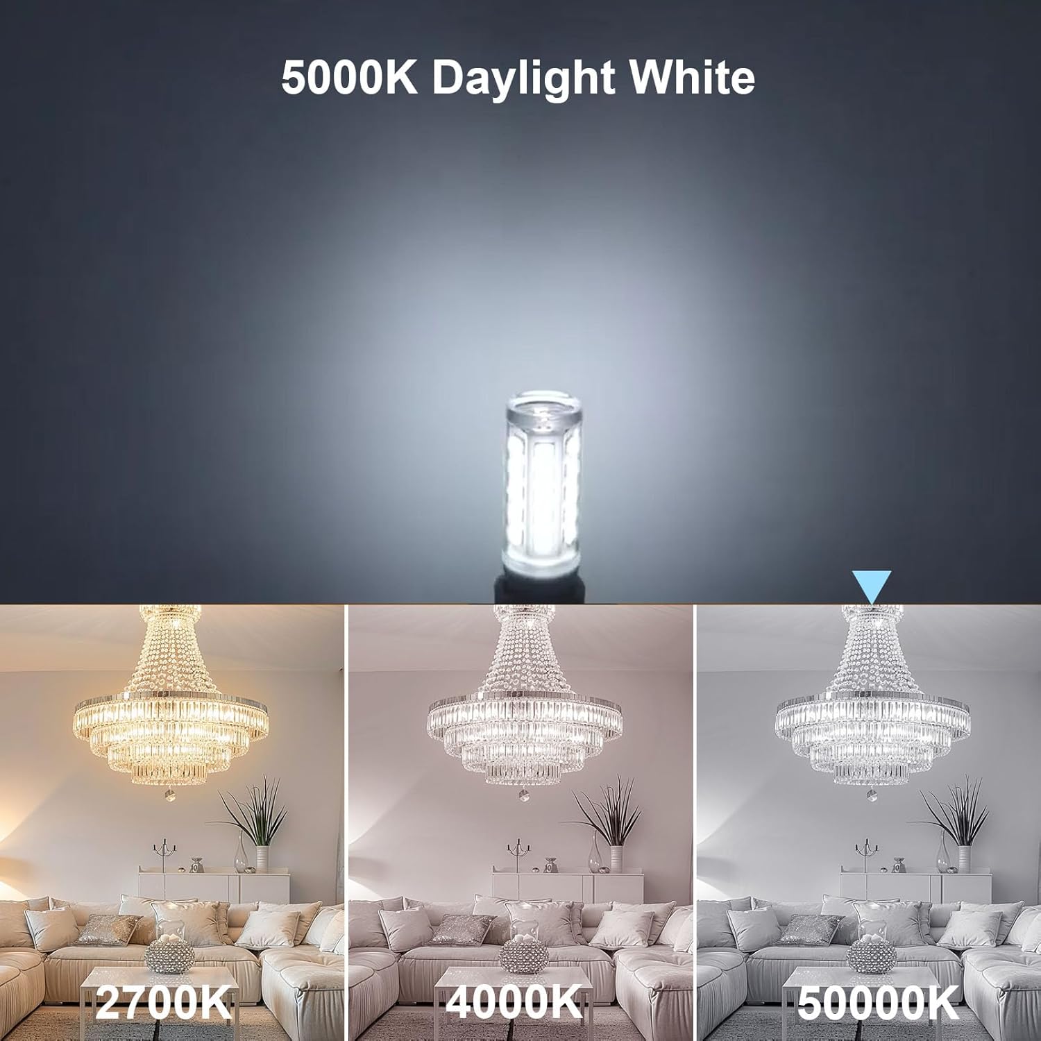 G9 LED Bulb 4W (40W Halogen Equivalent Bulbs) 8 Pack, No Flicker T4 G9 Bi Pin Base LED Light Bulbs for Chandelier, 120V 420 Lumen, Non-dimmable Home Lighting (5000K Daylight White)