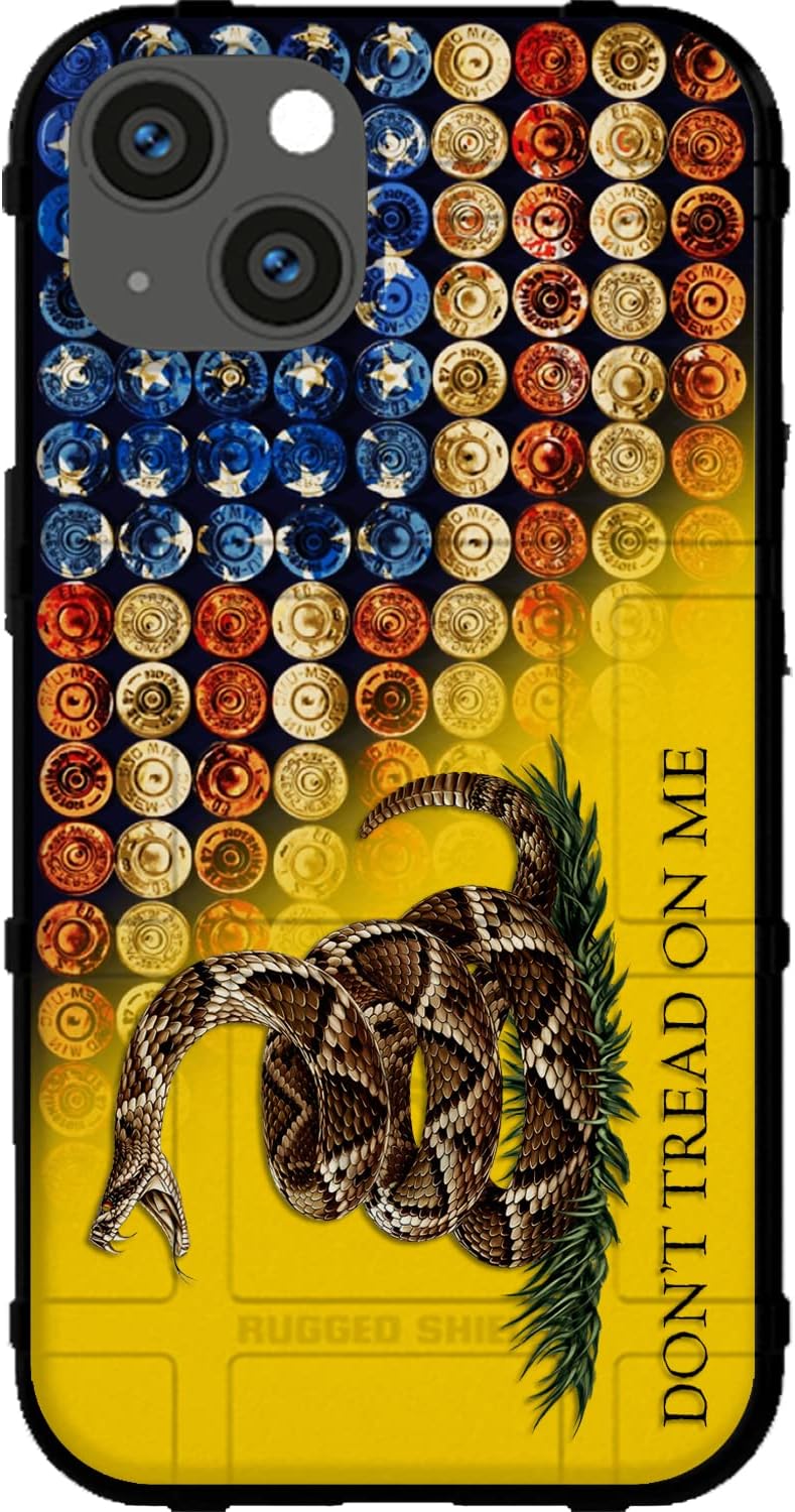 EGO TACTICAL Limited Edition Rugged Shield case Compatible with iPhone 13 Mini [5.4" Screen] Printed in The USA US Flag Shells/Dont Tread on Me