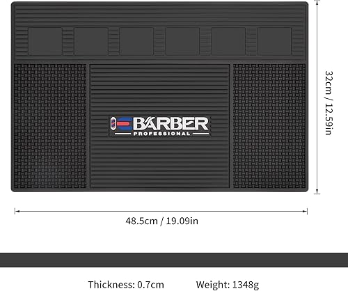 Miniatura 2 de Tapete magnético de peluquería para estación de peluquería, tapete organizador para herramientas de estación de peluquería con 6 ranuras para