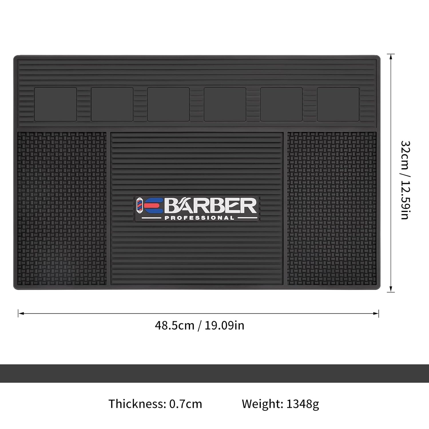 Magnetic Barber Mat for Station Barber Organizer Mat for Clipper Salon Station Tools with 6 Slots for Clippers Salon Barbershop Work Station Pads anti slip mat(6 Slots)