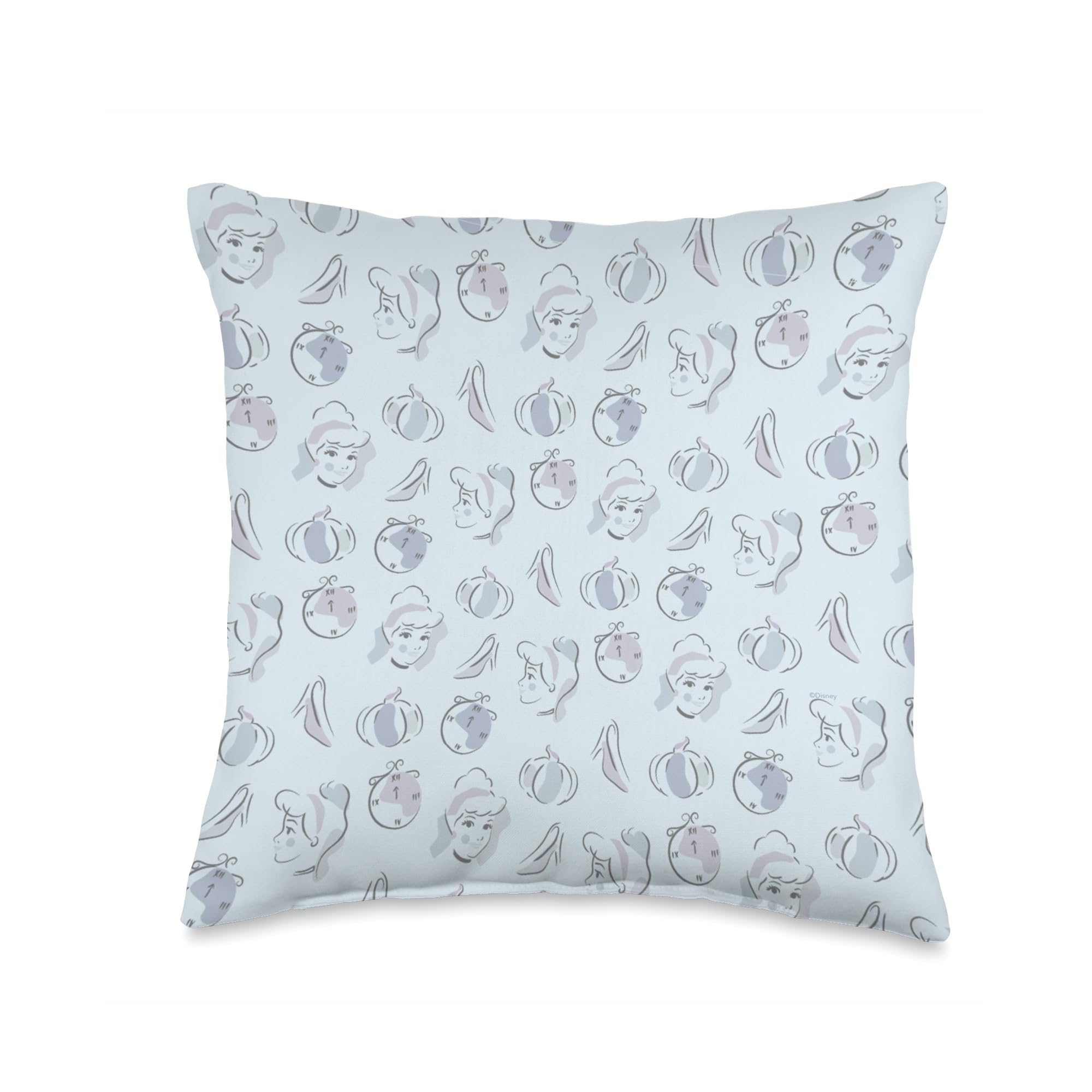 Coussin Disney Cendrillon 16x16 bleu ciel oreiller décoratif multicolore pour chambre fille